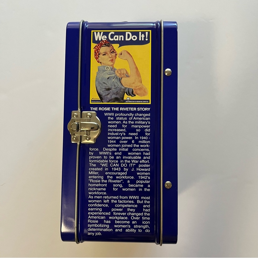 Rosie The Riveter Vintage We Can Do It American Classic World War II Lunch Box - Picture 2 of 12